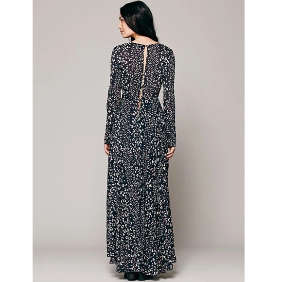 Free People First Kiss Maxi Dress Black Leopard Animal
Print Flowy Long Boho XS - Picture 2 of 8